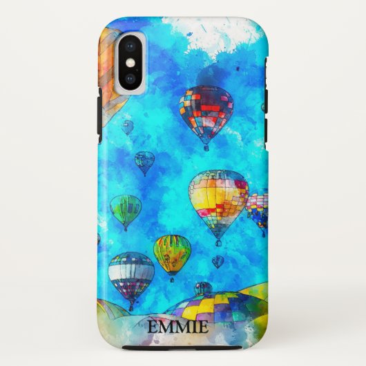 オーダーメイドの水彩画ホットエアバルーン Case-Mate iPhoneケース (裏面)