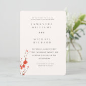 オーダーメイドの水彩花のミニマルな結婚式 招待状 (スタンド正面)