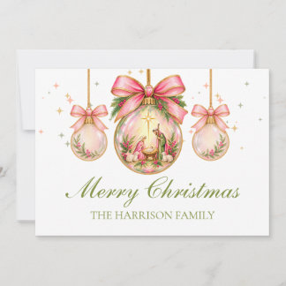 オーダーメイドの洗練されたキリスト降誕のクリスマスカード シーズンカード