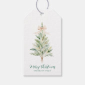 オーダーメイドの洗練されたクリスマスツリー ギフトタグ (正面)