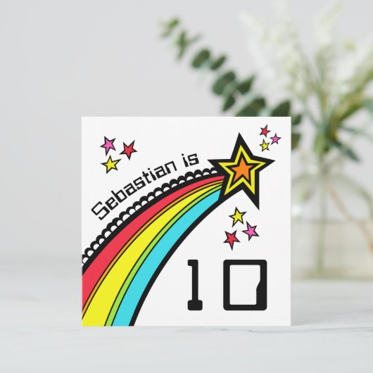 オーダーメイドの流れ星の誕生日招待状 (スタンド正面)