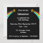 オーダーメイドの流れ星の誕生日招待状 (裏面)