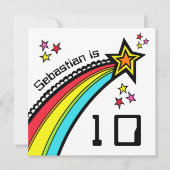 オーダーメイドの流れ星の誕生日招待状 (正面)