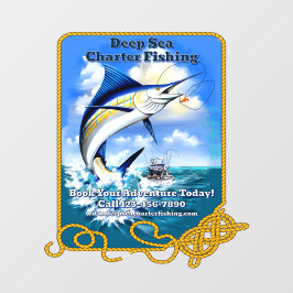 オーダーメイドの海洋スポーツフィッシングチャーターボートビジネス ウィンドウサイン