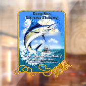 オーダーメイドの海洋スポーツフィッシングチャーターボートビジネス ウィンドウサイン (シート2)