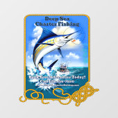 オーダーメイドの海洋スポーツフィッシングチャーターボートビジネス ウィンドウサイン (シート)