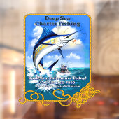 オーダーメイドの海洋スポーツフィッシングチャーターボートビジネス ウィンドウサイン (シート2)