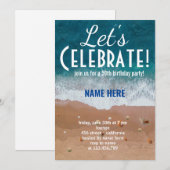 オーダーメイドの海辺パーティー　レッツ・セレブレート 招待状 (正面/裏面)
