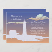 オーダーメイドの灯台ウェディング/シャワー招待状 招待状 (正面/裏面)