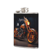 オーダーメイドの炎のバイクのビニールステッカー フラスク (左)