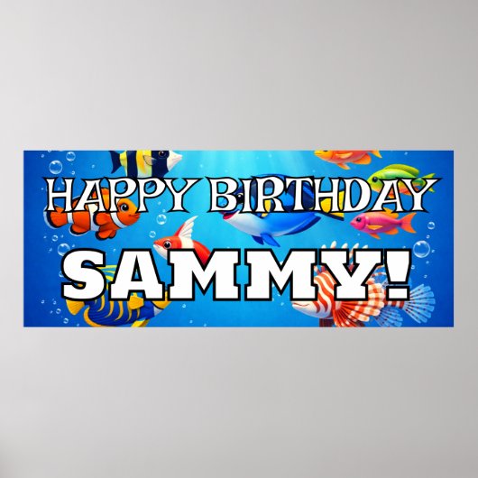 オーダーメイドの熱帯魚 HAPPY+BIRTHDAY  ポスター (正面)