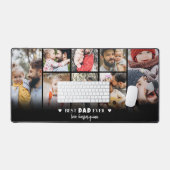 オーダーメイドの父の写真コラージュ デスクマット (キーボード&マウス)