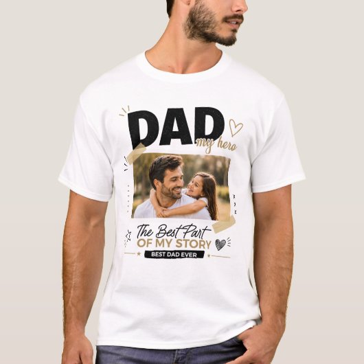 オーダーメイドの父の写真Tシャツ Tシャツ (正面)