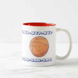オーダーメイドの父の日マグカップ MVP DAD ツートーンマグカップ