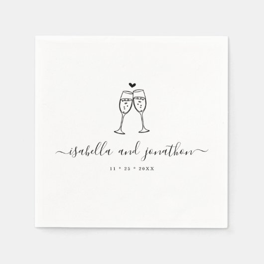 オーダーメイドの特別なシャンパン祝杯ナプキン スタンダードカクテルナプキン (正面)