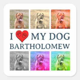 オーダーメイドの犬のポップアートペット愛好家ギフト スクエアシール