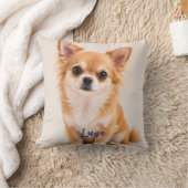 オーダーメイドの犬の写真と名前のスローピロー クッション (ブランケット)