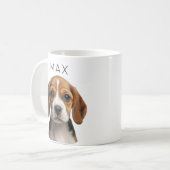 オーダーメイドの犬の写真と名前入りマグカップ コーヒーマグカップ (正面左)
