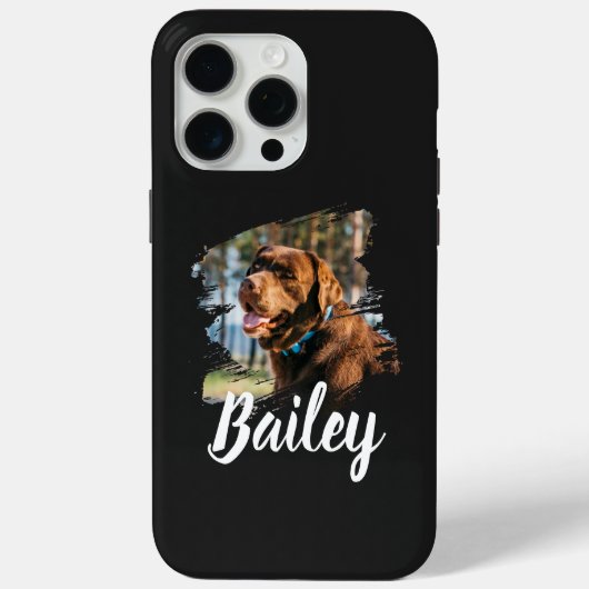 オーダーメイドの犬の写真と名前入り Case-Mate iPhoneケース (裏面)
