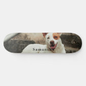 オーダーメイドの犬の写真と家族の名前 スケートボード (横)