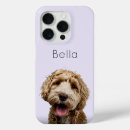 オーダーメイドの犬の写真のスマホケース（カスタムペット名入り） iPhone 15 PROケース