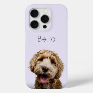 オーダーメイドの犬の写真のスマホケース(カスタムペット名入り) iPhone 15 PROケース