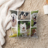 オーダーメイドの犬の写真コラージュスロー枕 | 完全 クッション (ブランケット)