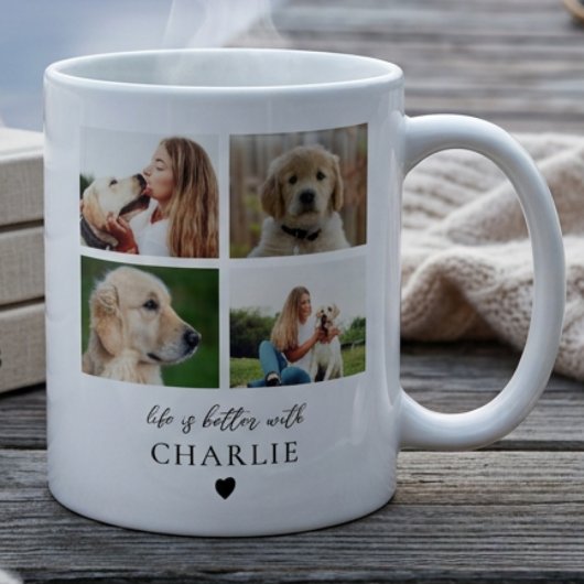 オーダーメイドの犬の写真コラージュ ペットの愛好家 コーヒーマグカップ