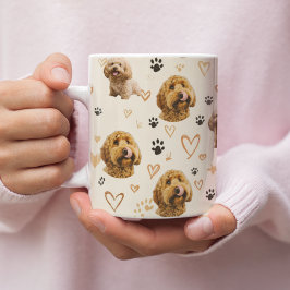 オーダーメイドの犬の写真パターン コーヒーマグカップ