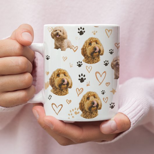 オーダーメイドの犬の写真パターン コーヒーマグカップ