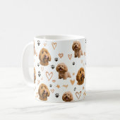 オーダーメイドの犬の写真パターン コーヒーマグカップ (正面左)