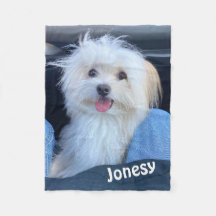 オーダーメイドの犬の写真ブランケット＋ペットの名前