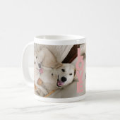 オーダーメイドの犬の写真マグカップ コーヒーマグカップ (正面左)