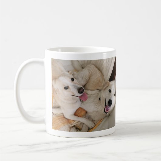 オーダーメイドの犬の写真マグカップ コーヒーマグカップ (左)