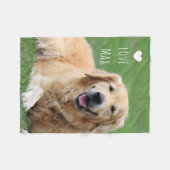 オーダーメイドの犬の写真 フリースブランケット (正面(横))