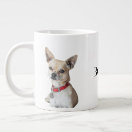オーダーメイドの犬の写真 | 名前入りペットの写真マグカップ ジャンボコーヒーマグカップ