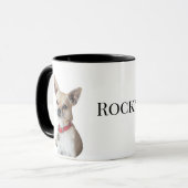 オーダーメイドの犬の写真 | 名前入りペットグッズ マグカップ (正面左)