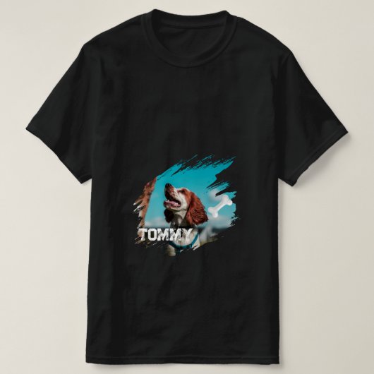 オーダーメイドの犬の写真Tシャツ Tシャツ (デザイン正面)