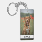 オーダーメイドの犬の名前の写真の記念品 キーホルダー (正面左)