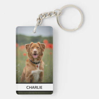 オーダーメイドの犬の名前の写真の記念品 キーホルダー