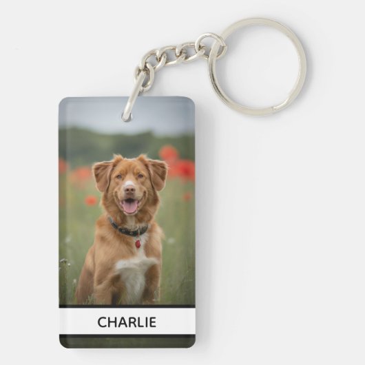 オーダーメイドの犬の名前の写真の記念品 キーホルダー (裏面)