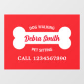 オーダーメイドの犬の散歩ペットシッター事業 ウィンドウサイン (シート)