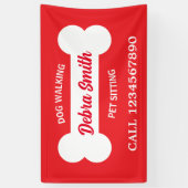 オーダーメイドの犬の散歩・ペットシッター業務用庭看板 横断幕 (縦)