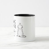 オーダーメイドの犬の母の名前と年の肖像画 マグカップ (中央)