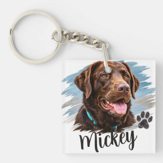 オーダーメイドの犬の肖像画 キーホルダー