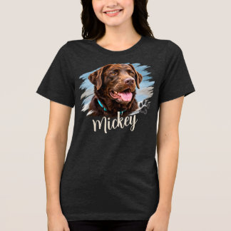 オーダーメイドの犬の肖像画 トライブレンドTシャツ
