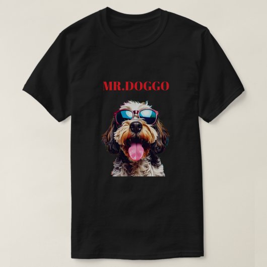オーダーメイドの犬の肖像画 - 名前入りペットデザイン Tシャツ (デザイン正面)