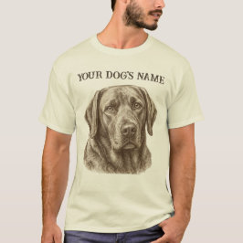 オーダーメイドの犬の肖像Tシャツ、カスタムペットの名前 Tシャツ