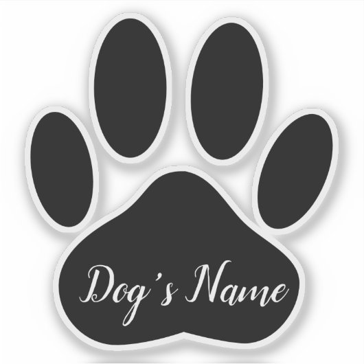 オーダーメイドの犬の足跡 シール (正面)