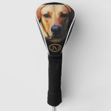 オーダーメイドの犬の顔のゴルフクラブカバー